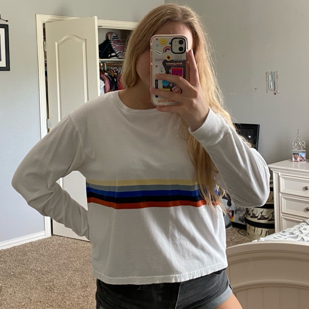 white long sleeve brandy Melville top